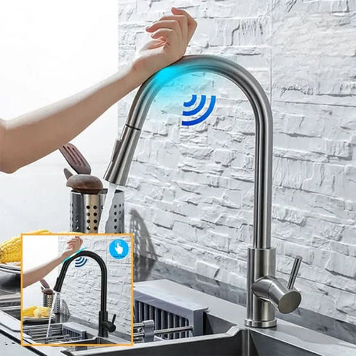 Torneira de Cozinha Inteligente Astra com Sensor Inteligente, Bica Extensível, Sensor de Movimento e Sem Toque Temsk
