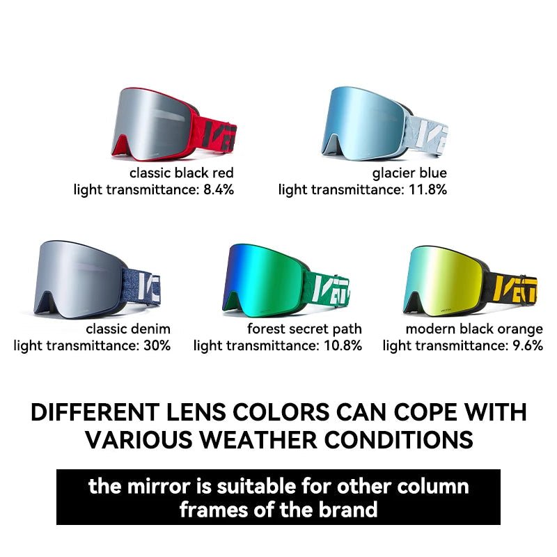 AeroNova Shift Magnetic Double Layer Anti Fog Ski Goggles With UV400 Protection | Temsk