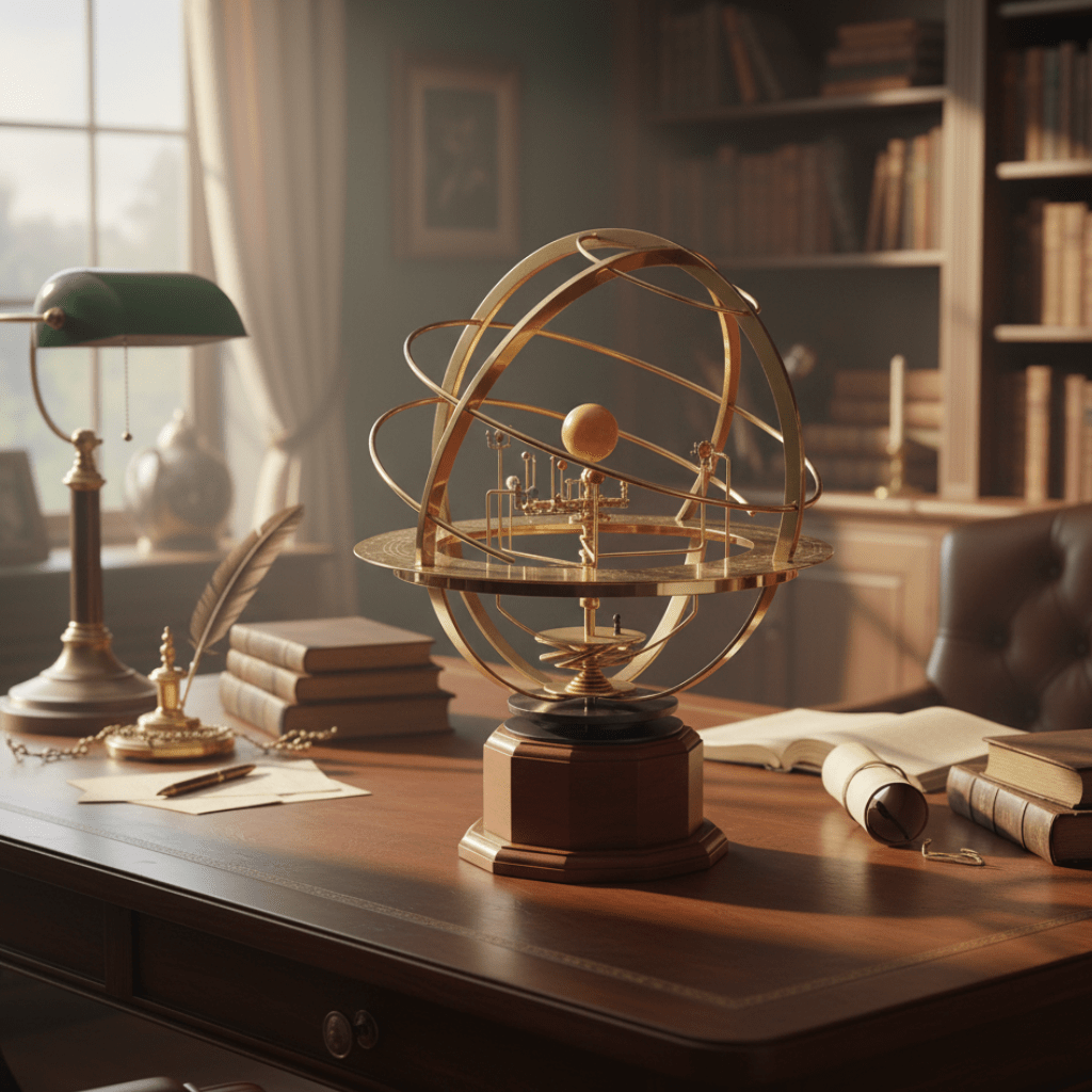 NovaForge Brass Solar System Display With Five Precisely Crafted Planets | Temsk