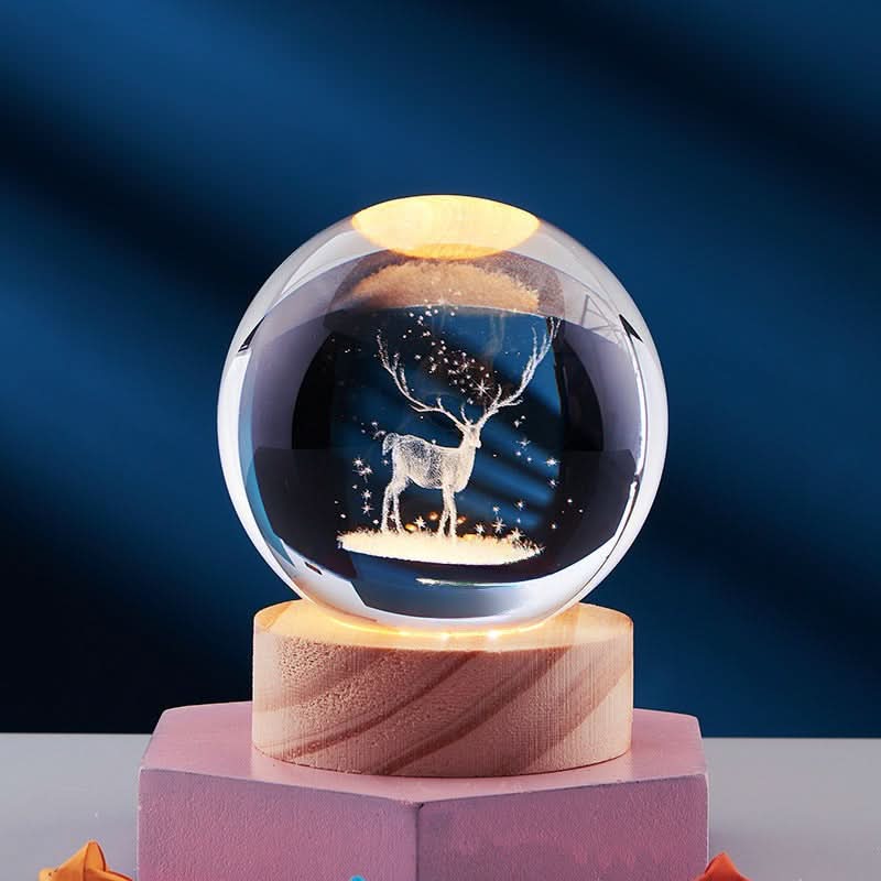 LuminaCrystal Aura 3D LED Night Light With Sparkling Crystal Shine | Temsk
