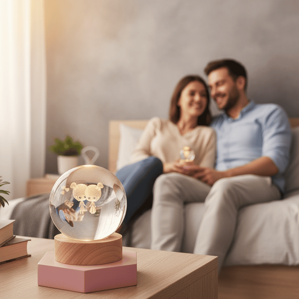 LuminaCrystal Aura 3D LED Night Light With Sparkling Crystal Shine | Temsk