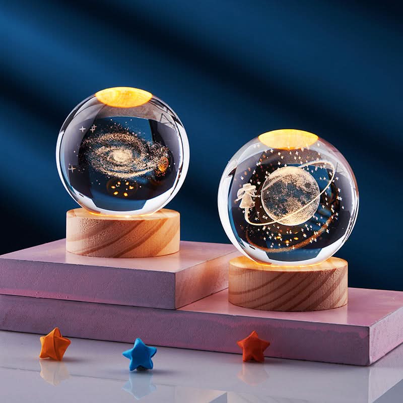 LuminaCrystal Aura 3D LED Night Light With Sparkling Crystal Shine | Temsk