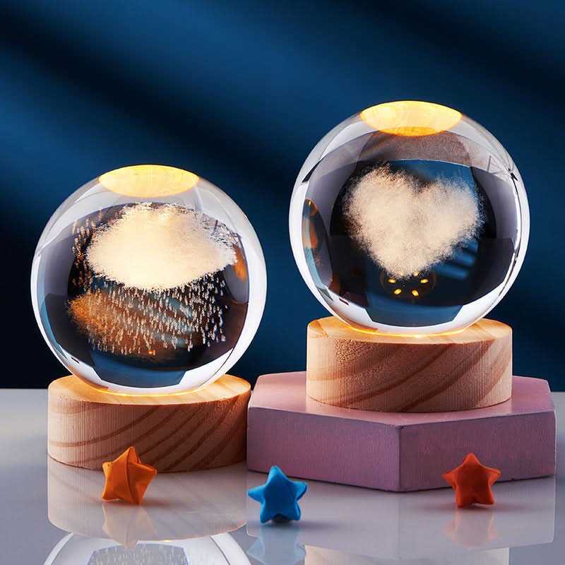 LuminaCrystal Aura 3D LED Night Light With Sparkling Crystal Shine | Temsk