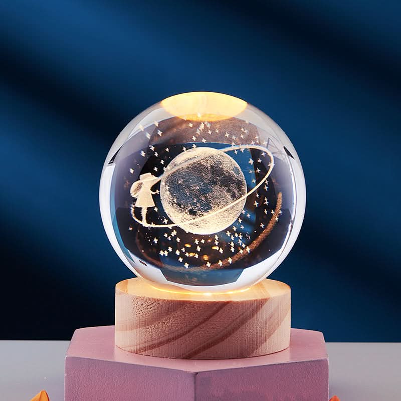 LuminaCrystal Aura 3D LED Night Light With Sparkling Crystal Shine | Temsk