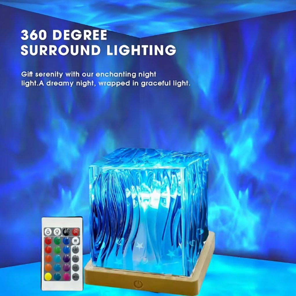 RGB Crystal Night Light Projector Lamp For Bedroom Decor | Temsk