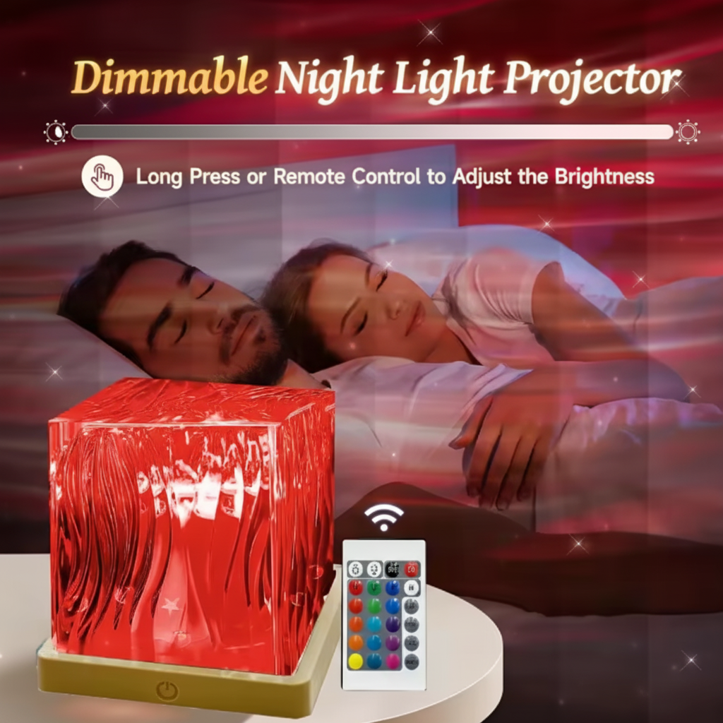 RGB Crystal Night Light Projector Lamp For Bedroom Decor | Temsk