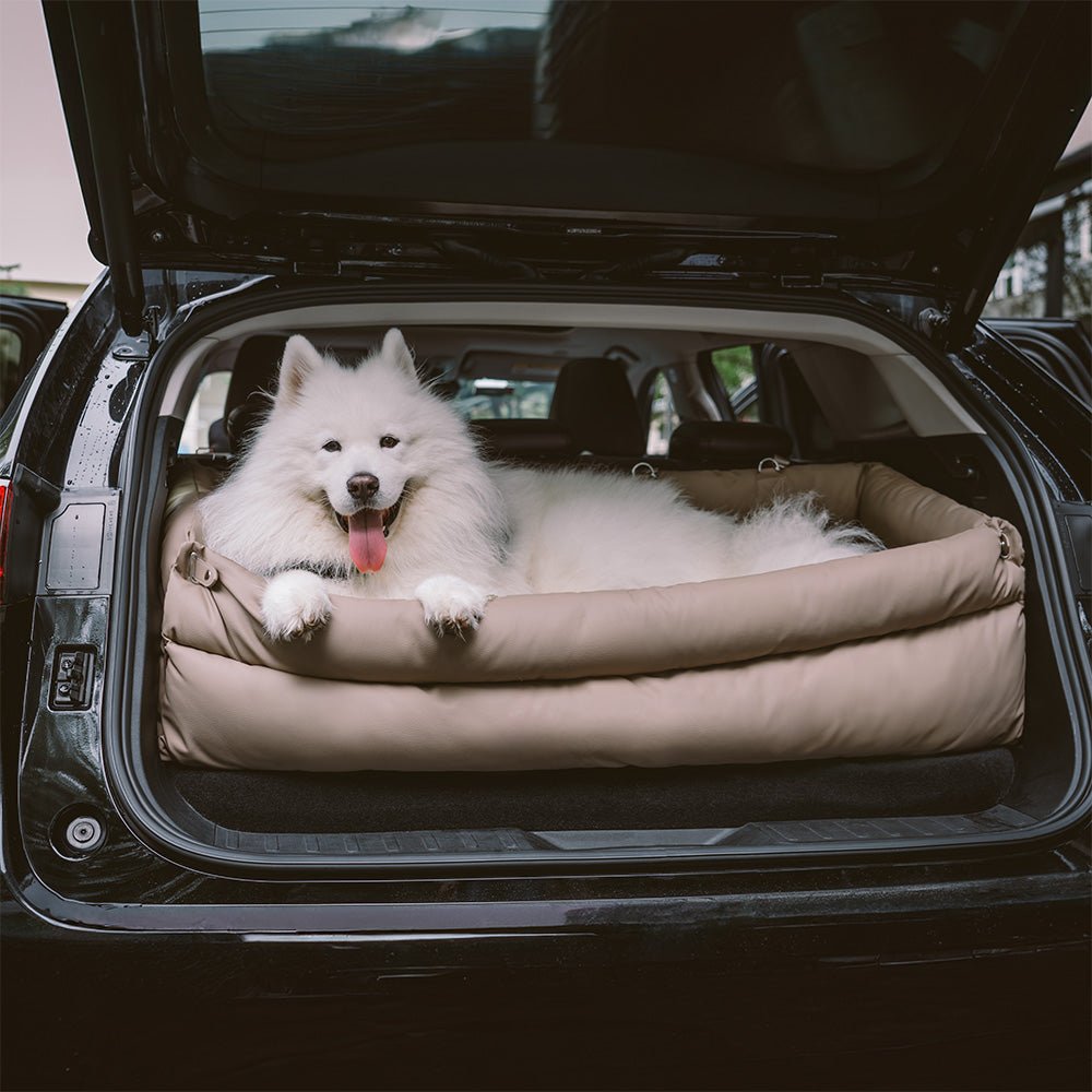 PawVogue Elite Large Dog Car Seat Bed In Faux Leather With Elegant Finish Non Slip | Temsk