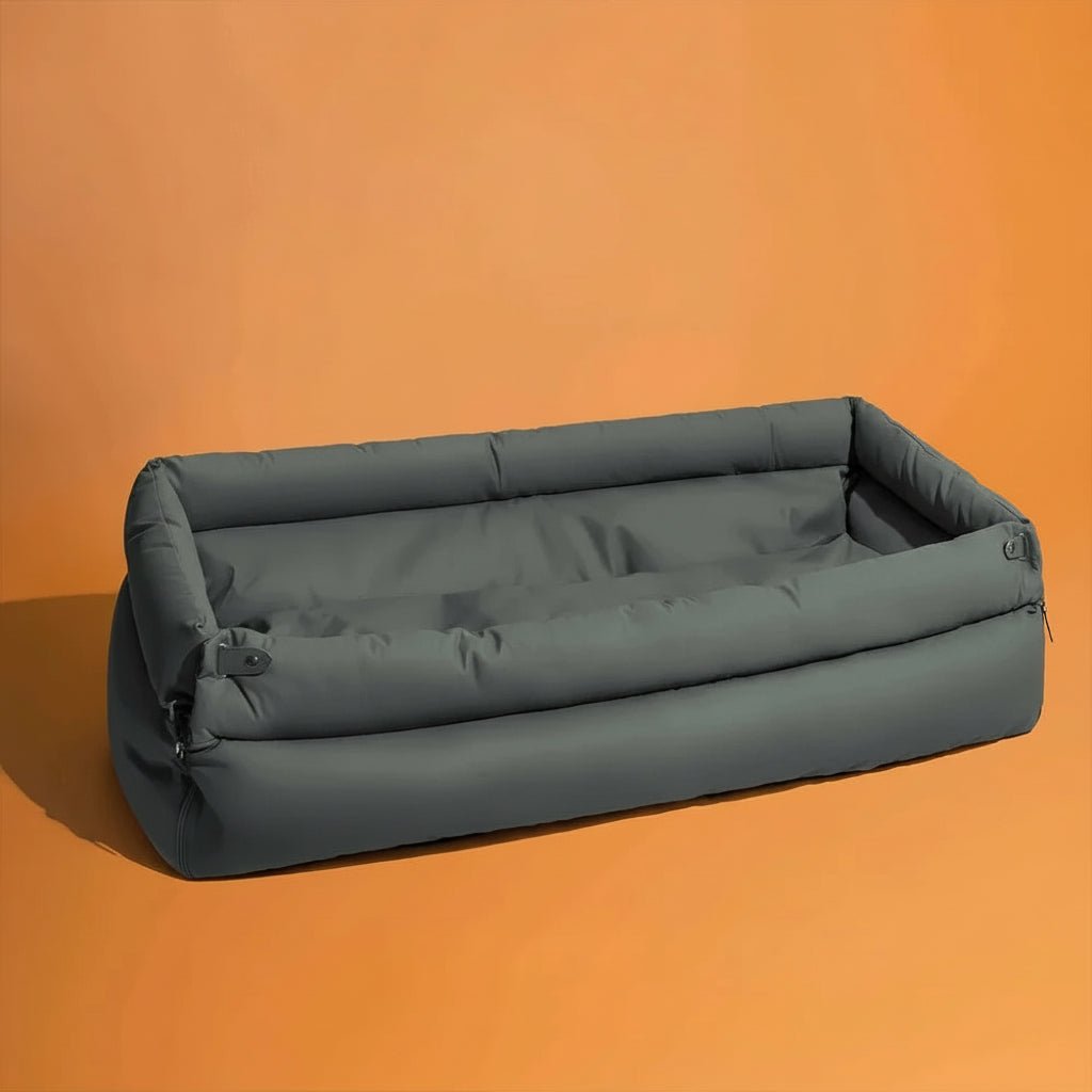PawVogue Elite Large Dog Car Seat Bed In Faux Leather With Elegant Finish Non Slip | Temsk