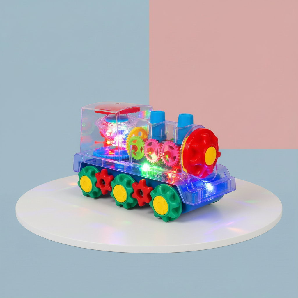 Colorful Light Up Musical Train Toy For Kids With Dancing Action | Temsk