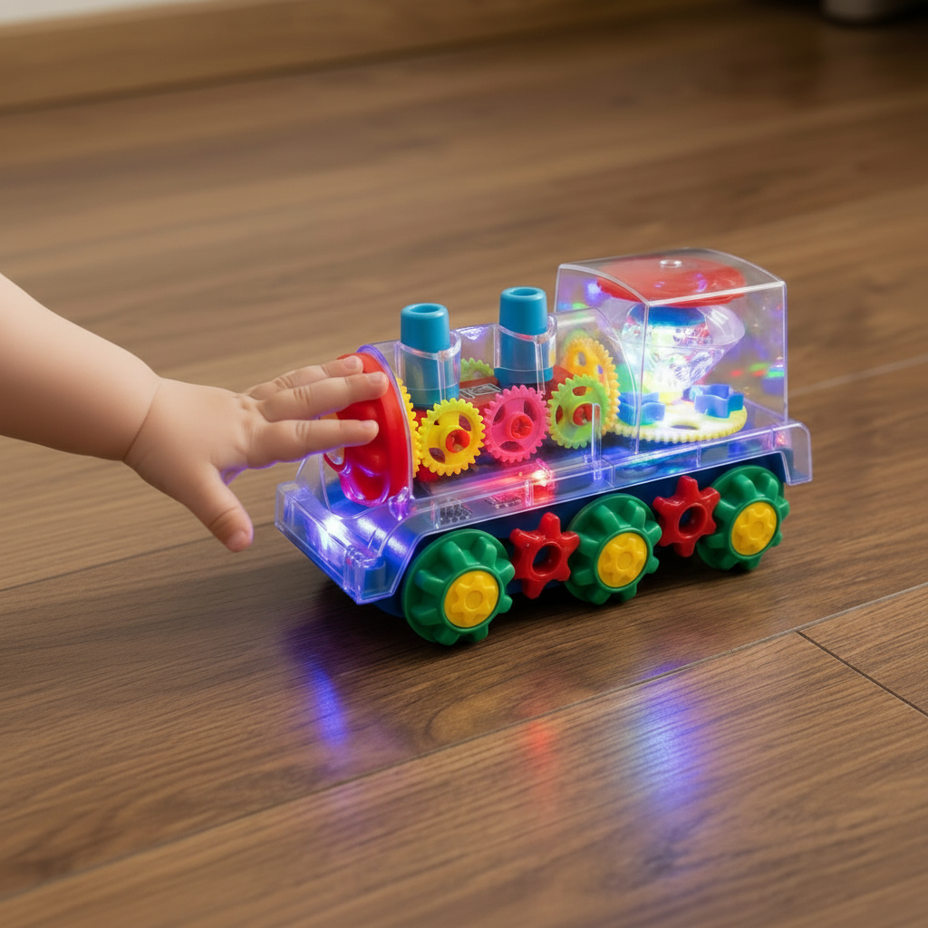 Colorful Light Up Musical Train Toy For Kids With Dancing Action | Temsk