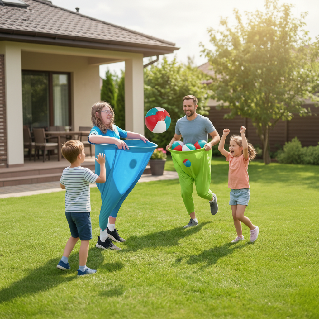 Outdoor Kids Ball Catching Game With Oversized Pants Set For Family Fun | Temsk