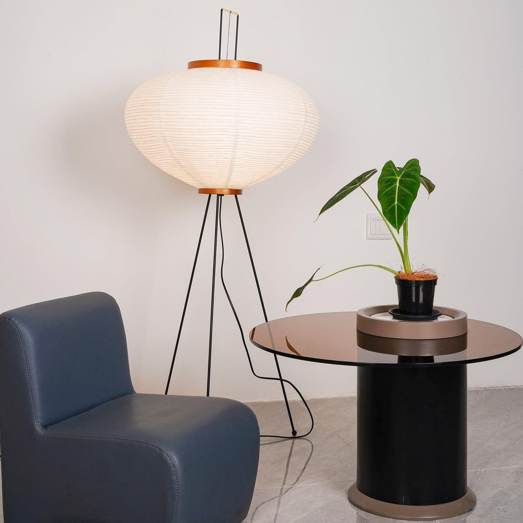 AstraLume Floor Lamp With Rice Paper Shade And Minimalist Warmth | Temsk