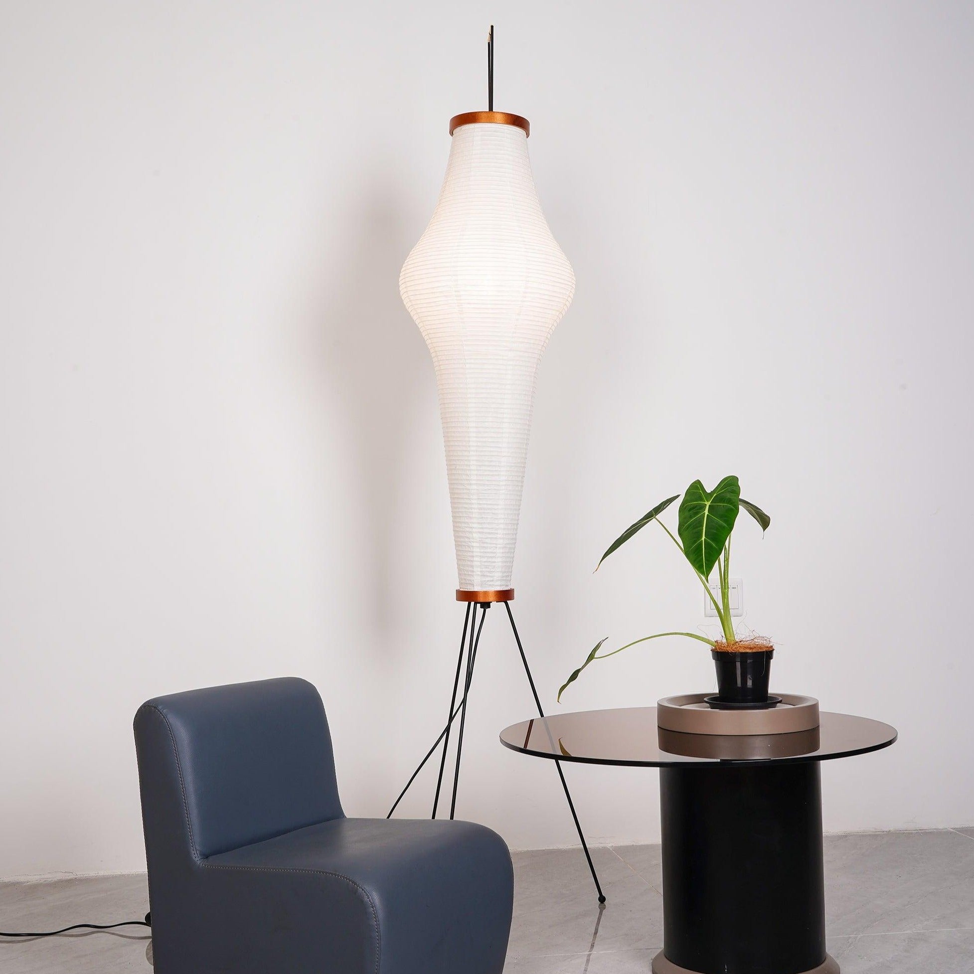 AstraLume Floor Lamp With Rice Paper Shade And Minimalist Warmth | Temsk
