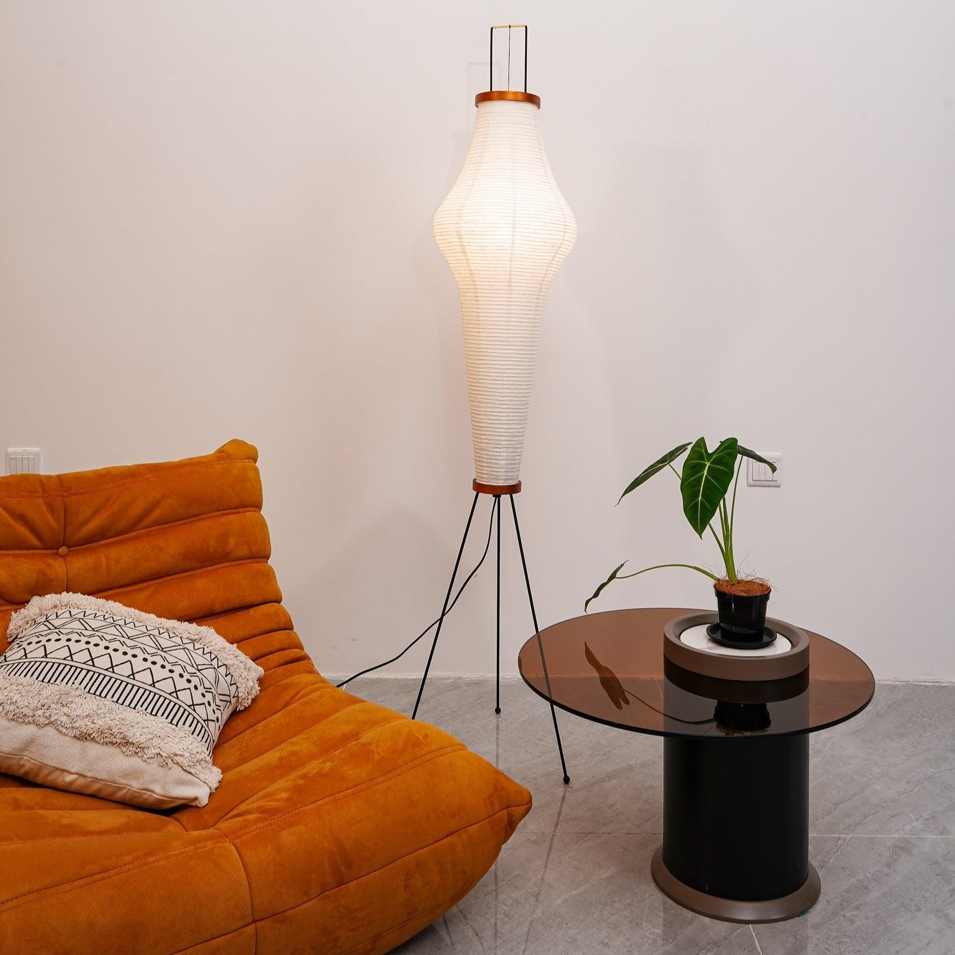 AstraLume Floor Lamp With Rice Paper Shade And Minimalist Warmth | Temsk