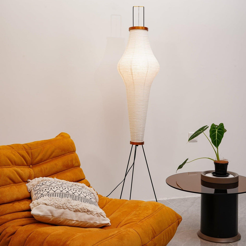AstraLume Floor Lamp With Rice Paper Shade And Minimalist Warmth | Temsk