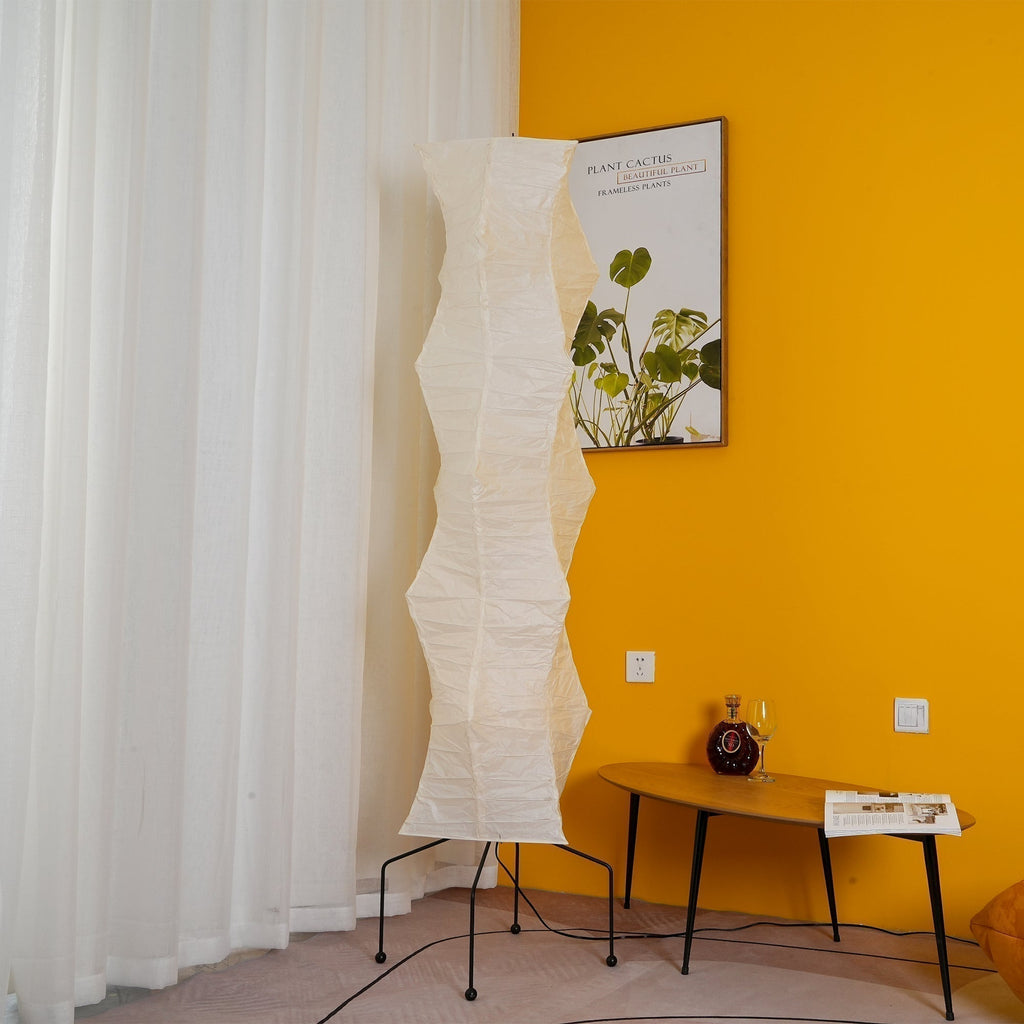 AstraLume Floor Lamp With Rice Paper Shade And Minimalist Warmth | Temsk
