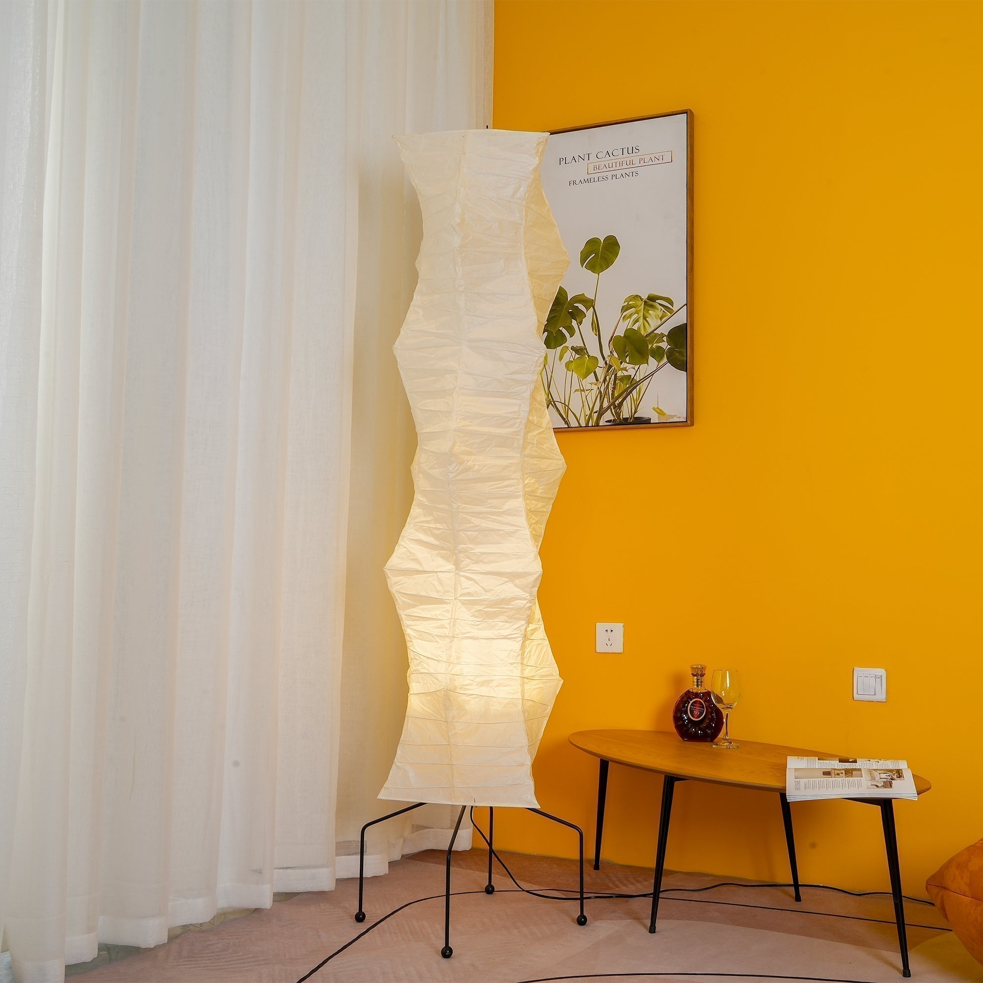 AstraLume Floor Lamp With Rice Paper Shade And Minimalist Warmth | Temsk