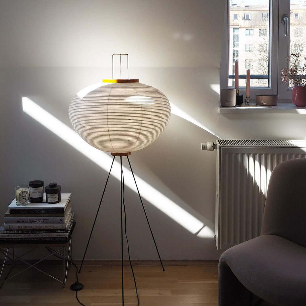 AstraLume Floor Lamp With Rice Paper Shade And Minimalist Warmth | Temsk