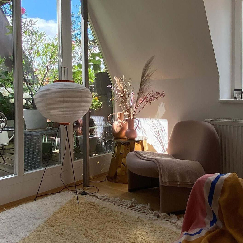 AstraLume Floor Lamp With Rice Paper Shade And Minimalist Warmth | Temsk
