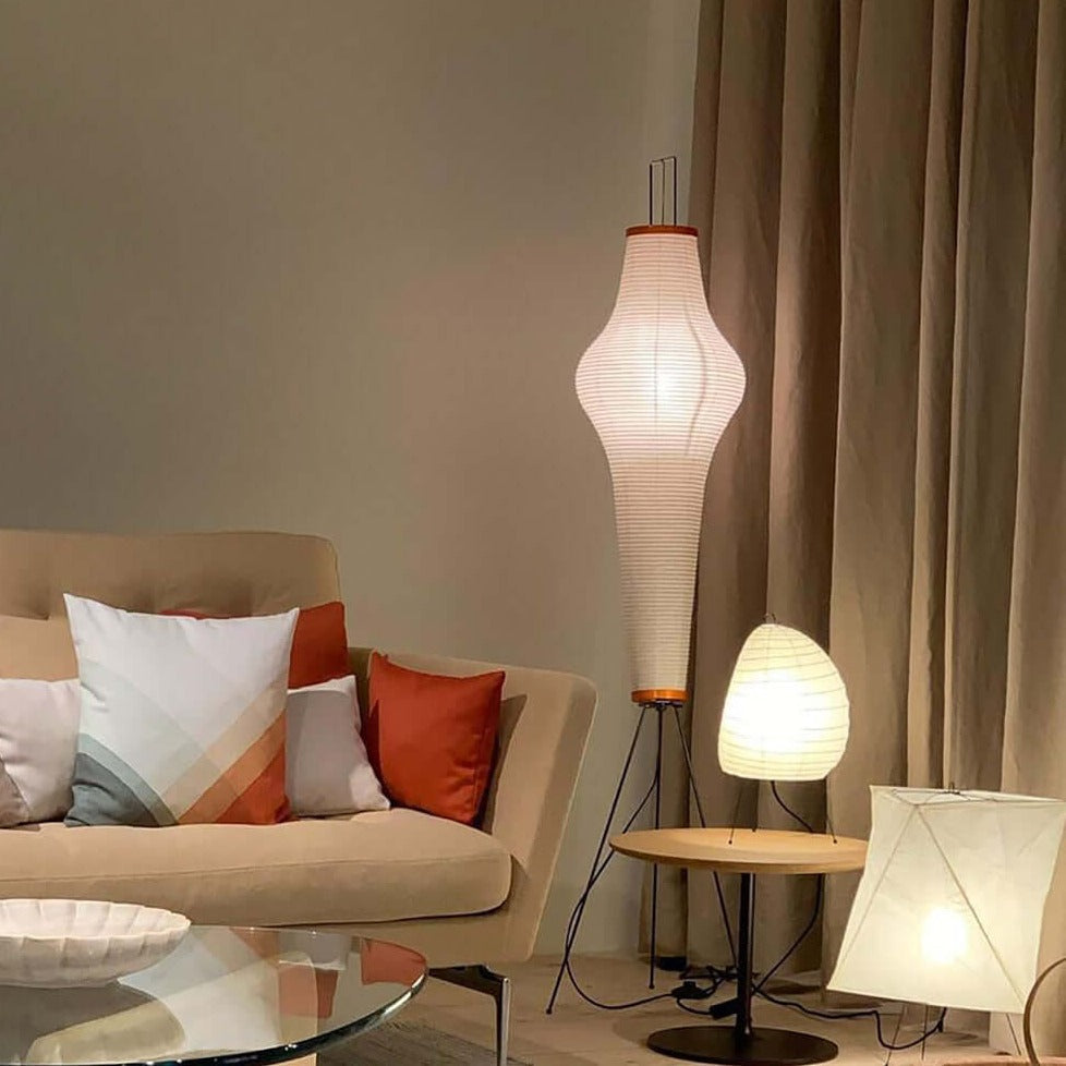 AstraLume Floor Lamp With Rice Paper Shade And Minimalist Warmth | Temsk