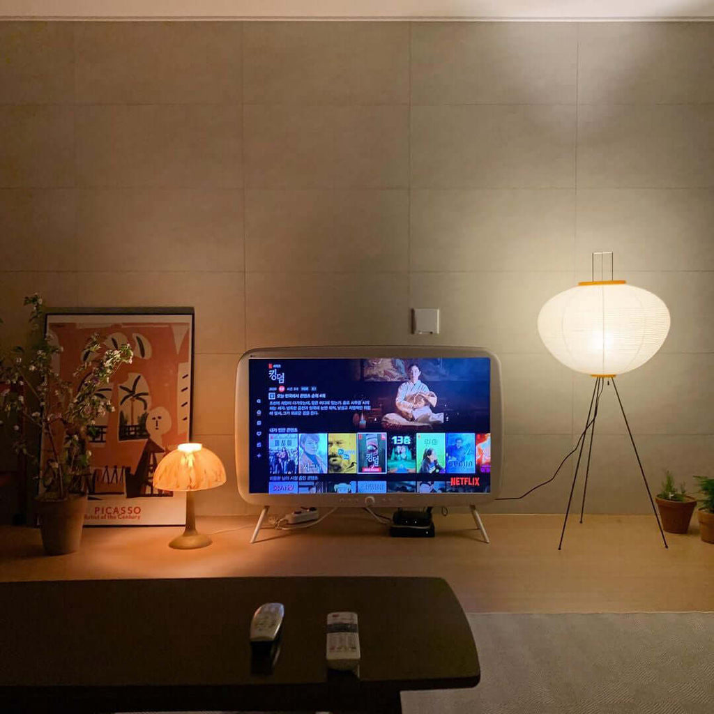 AstraLume Floor Lamp With Rice Paper Shade And Minimalist Warmth | Temsk