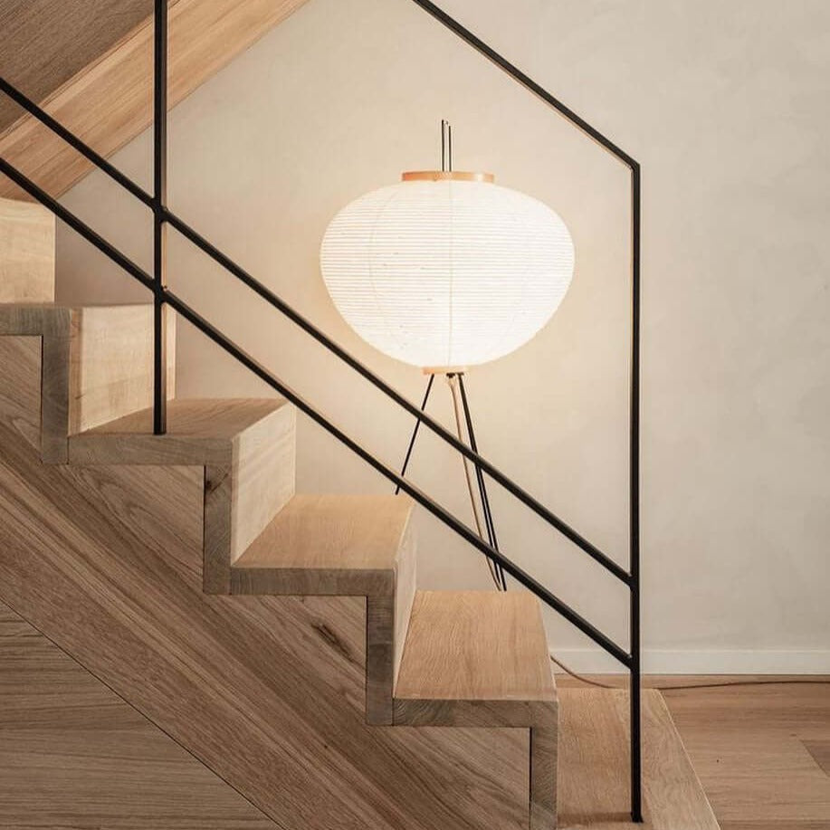 AstraLume Floor Lamp With Rice Paper Shade And Minimalist Warmth | Temsk