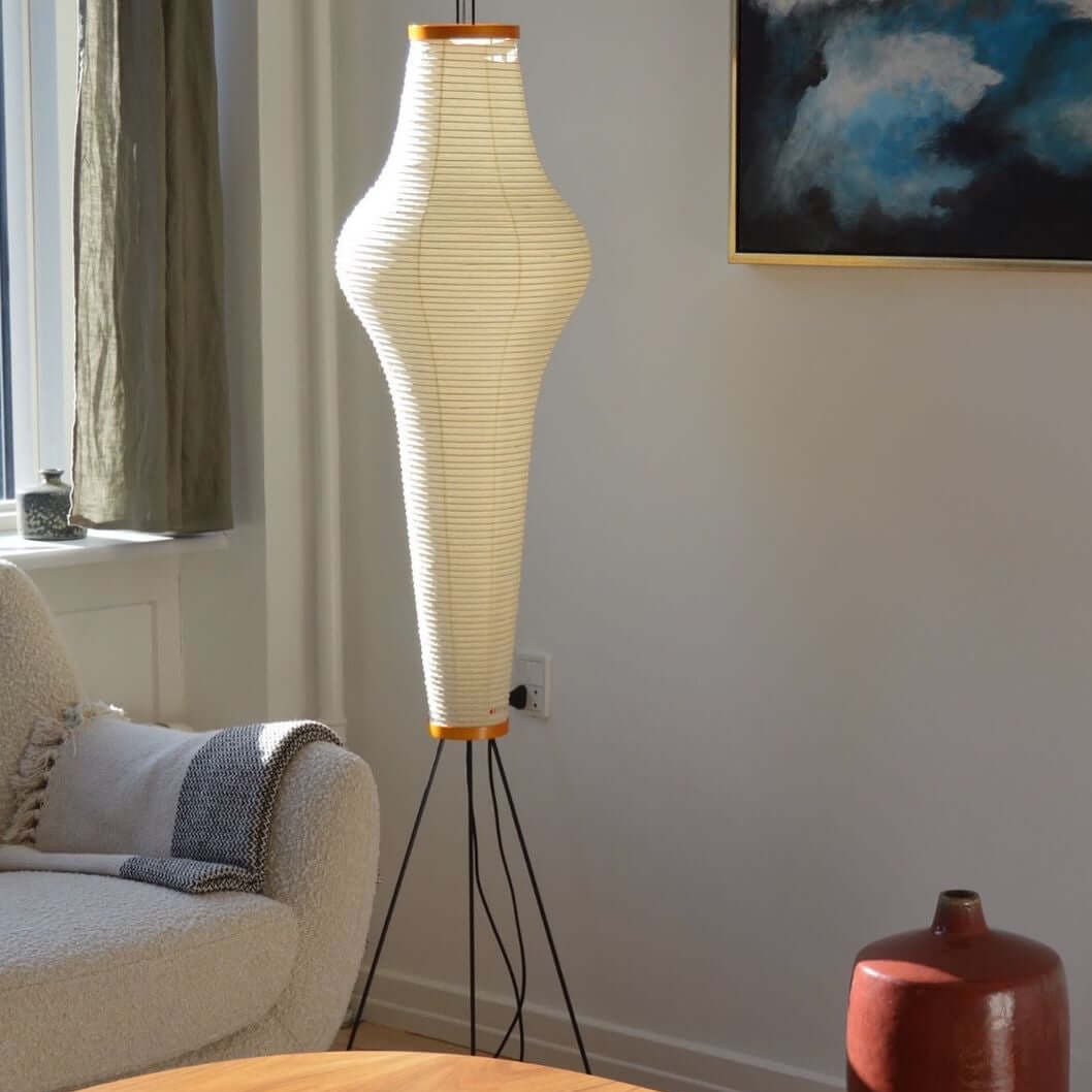 AstraLume Floor Lamp With Rice Paper Shade And Minimalist Warmth | Temsk