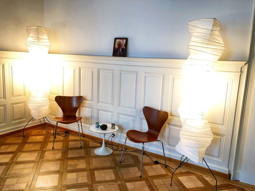 AstraLume Floor Lamp With Rice Paper Shade And Minimalist Warmth | Temsk