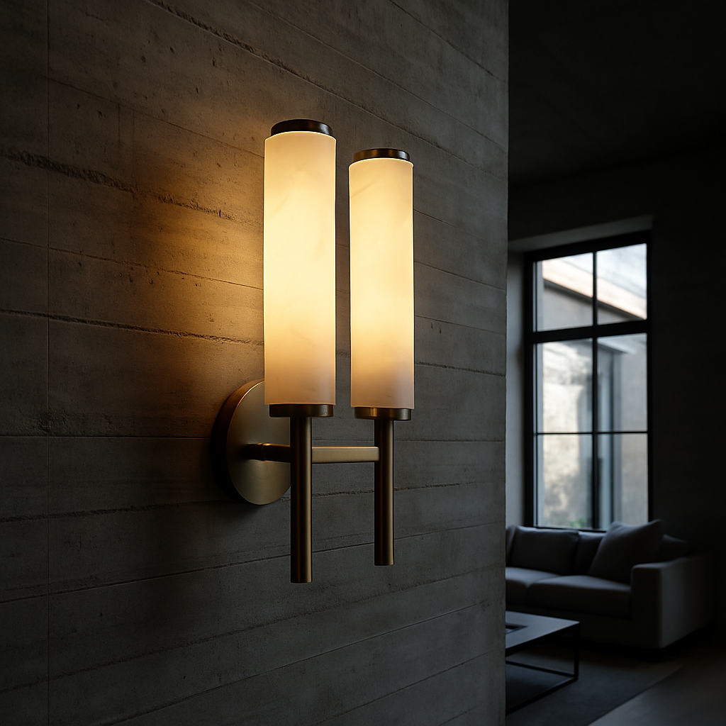 MistLuma Elegant Contemporary Dual-Column Wall Sconce Light | Temsk