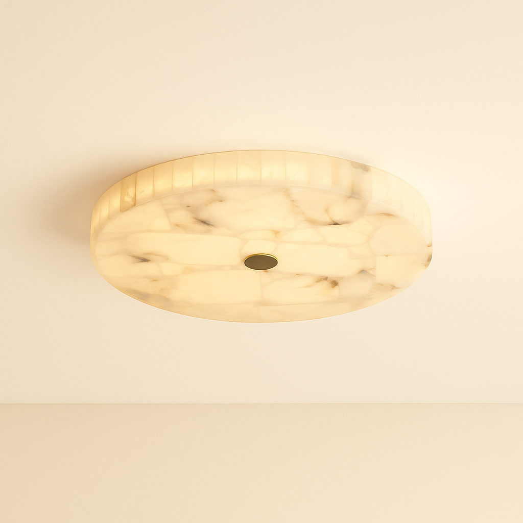 IvoryLumen Elegant Moderne Indbygningsloftlampe med Kobberdetaljer | Temsk