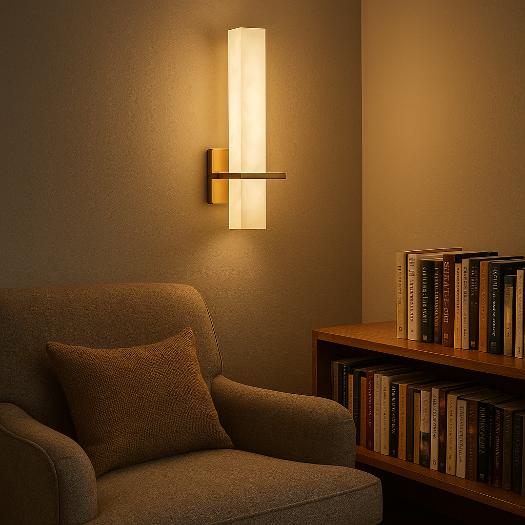 AuroraStone Elegant Modern Wall Sconce Lighting With Copper Accents | Temsk