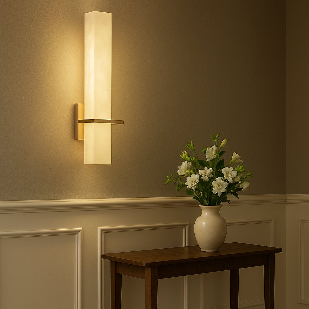 AuroraStone Elegant Modern Wall Sconce Lighting With Copper Accents | Temsk