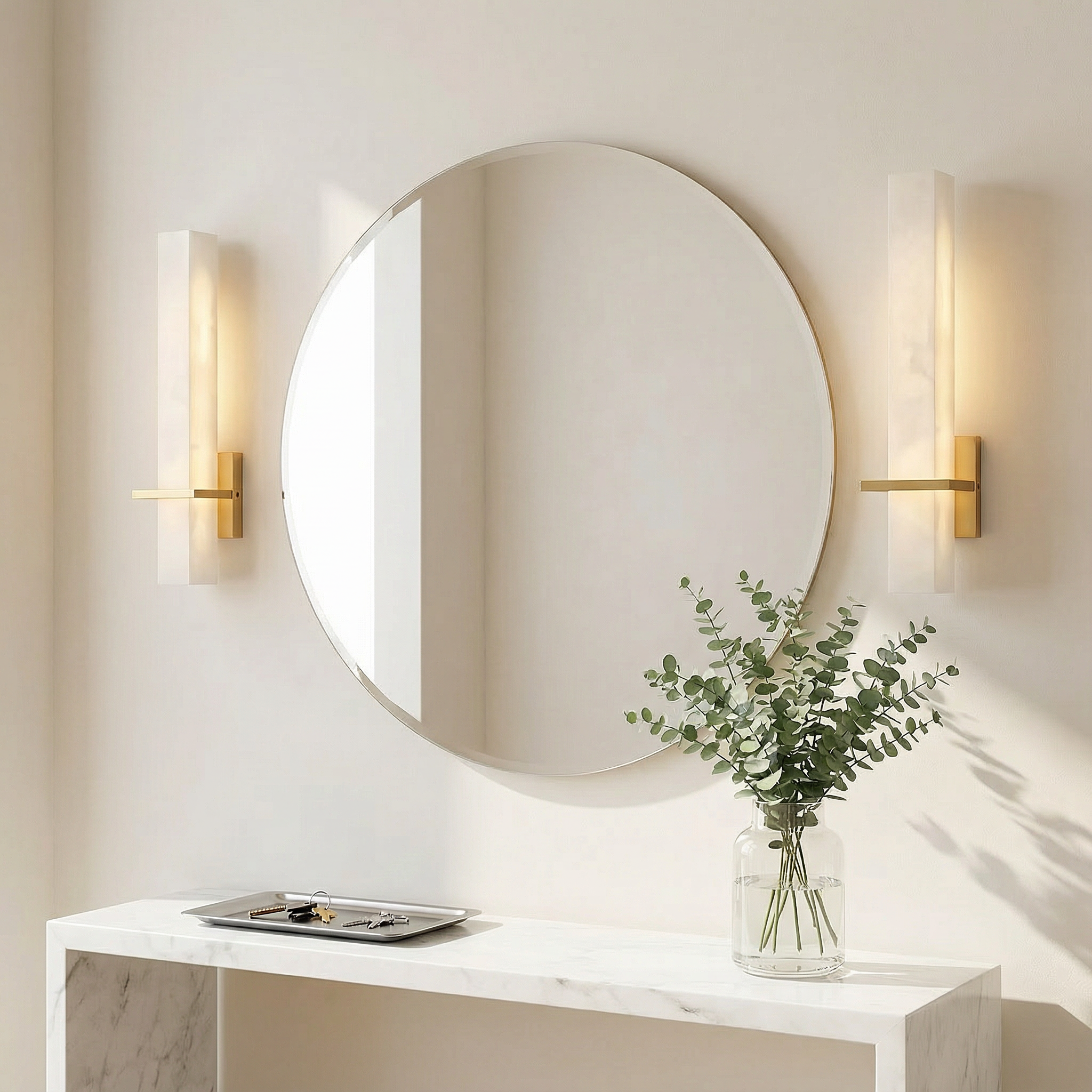 AuroraStone Elegant Modern Wall Sconce Lighting With Copper Accents | Temsk