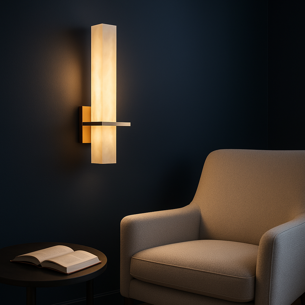 AuroraStone Elegante Moderne Wandleuchte mit Kupferakzenten | Temsk