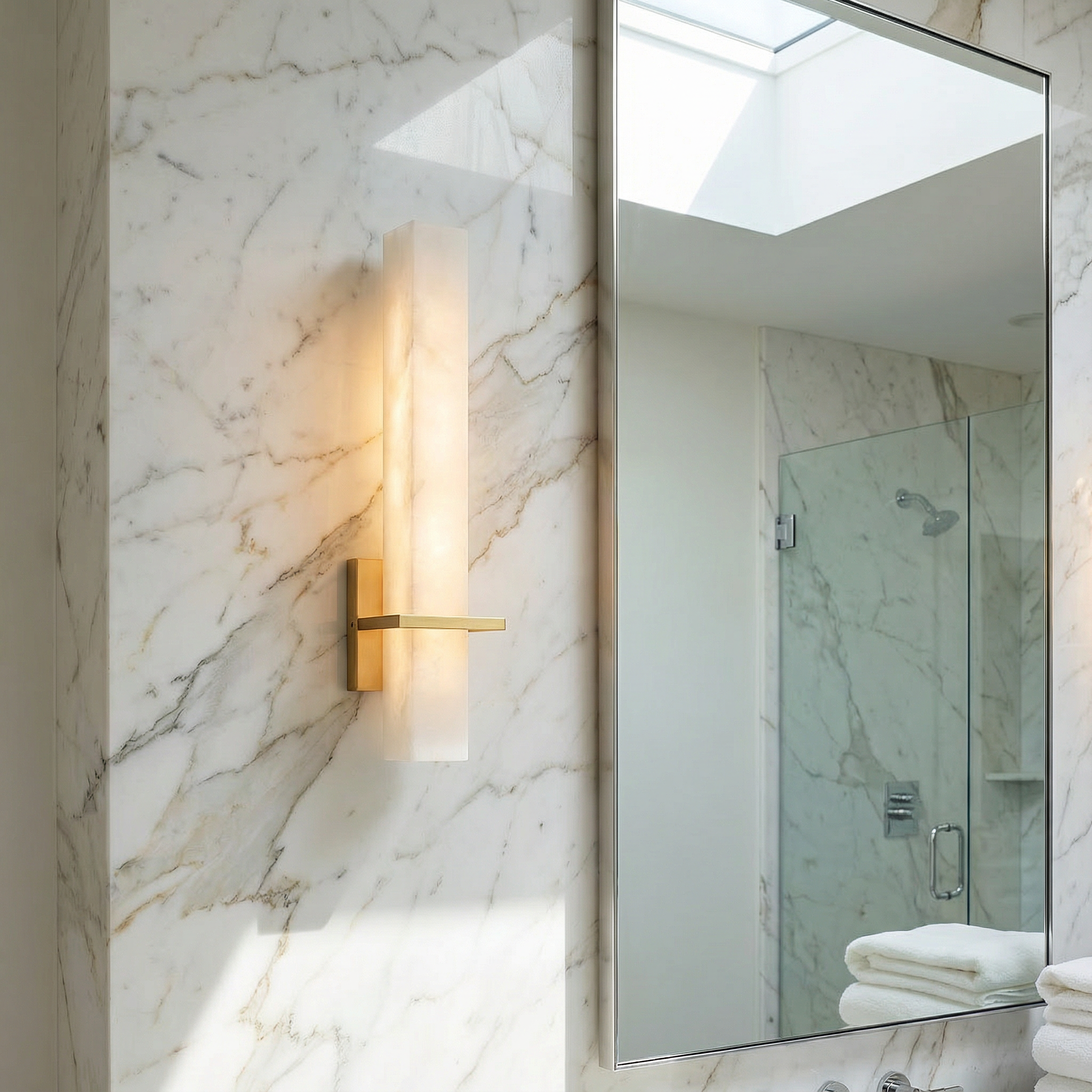 AuroraStone Elegante Moderne Wandleuchte mit Kupferakzenten | Temsk