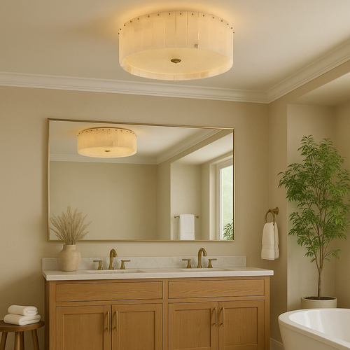 IvoryGleam Graceful Sculptural Ceiling Light With Flush Mount Temsk