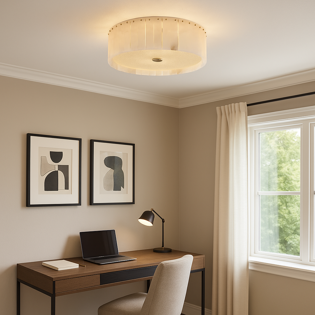 IvoryGleam Elegant Sculptural Flush Mount Ceiling Light | Temsk