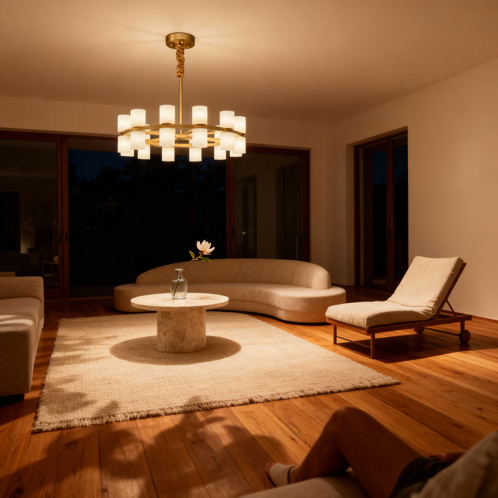 LumenSphere Elegantní moderní mosazné závěsné svítidlo do kuchyně | Temsk