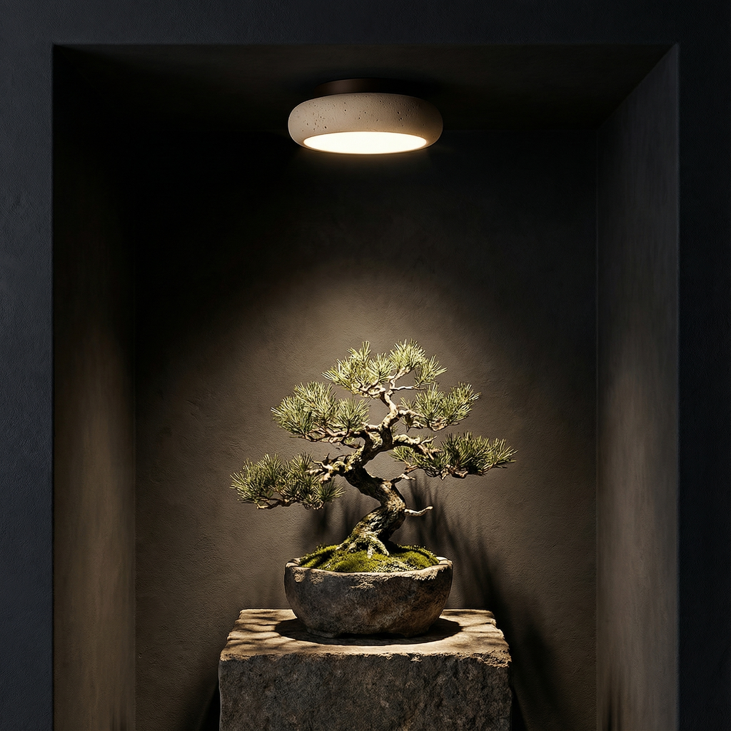 LumaStone Graceful Softly Curved Flush Mount Ceiling Light Fixture | Temsk