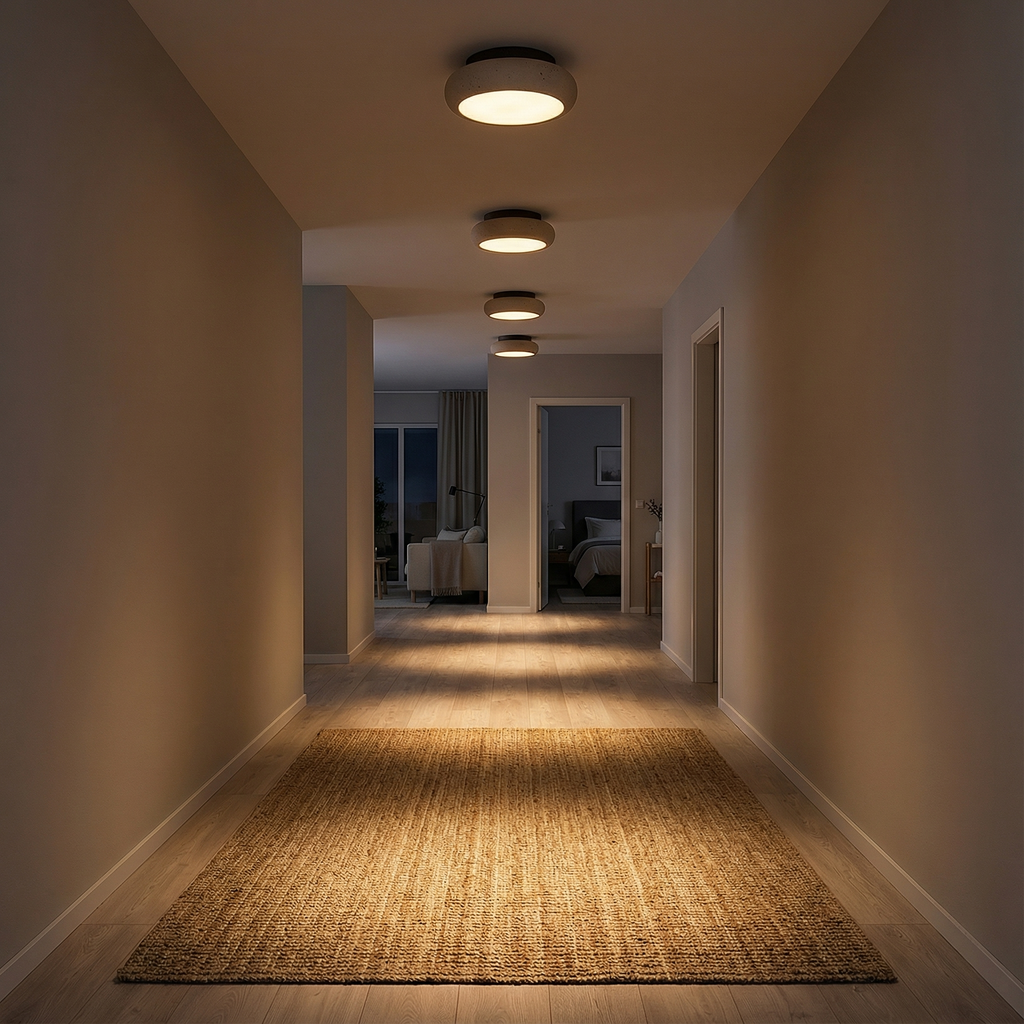 LumaStone Graceful Softly Curved Flush Mount Ceiling Light Fixture | Temsk
