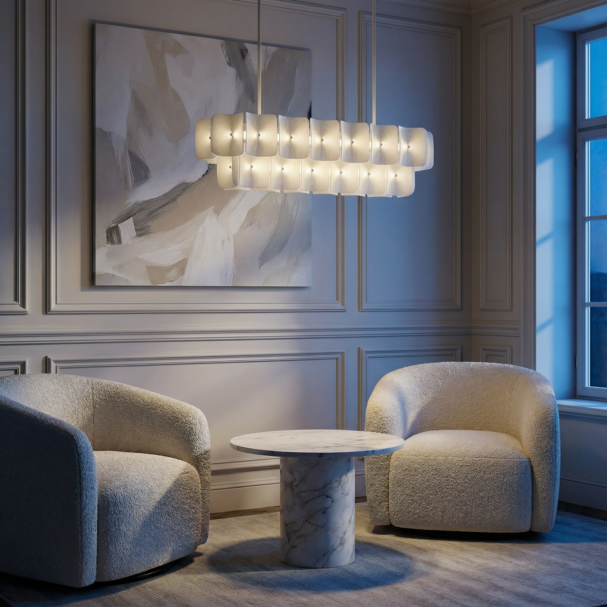 LumaSerene Modern Acrylic Dining Room Chandelier Light | Temsk