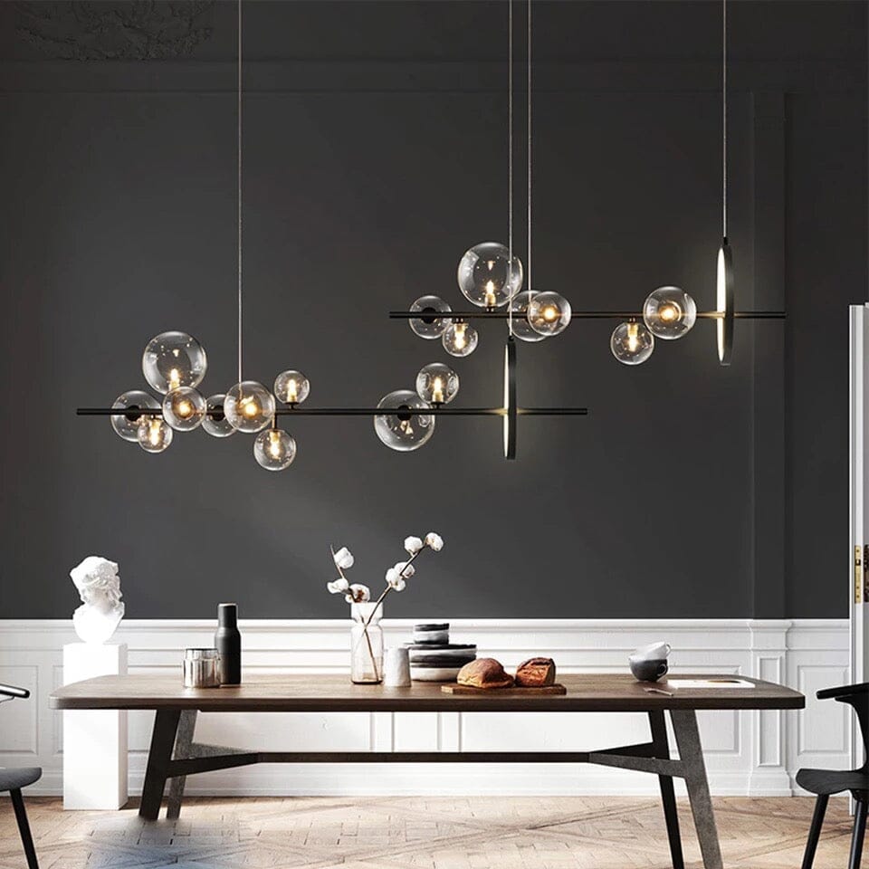 Aurelia Glass Chandelier By LumeCraft With Aluminum Frame And Hand Blown Glass | Temsk