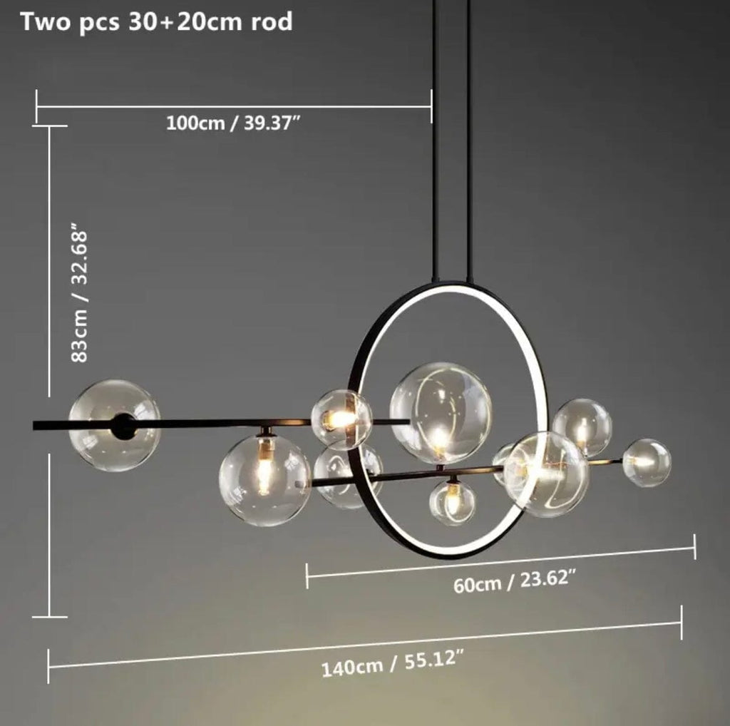 Aurelia Glass Chandelier By LumeCraft With Aluminum Frame And Hand Blown Glass | Temsk