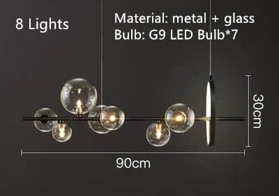 Aurelia Glass Chandelier By LumeCraft With Aluminum Frame And Hand Blown Glass | Temsk