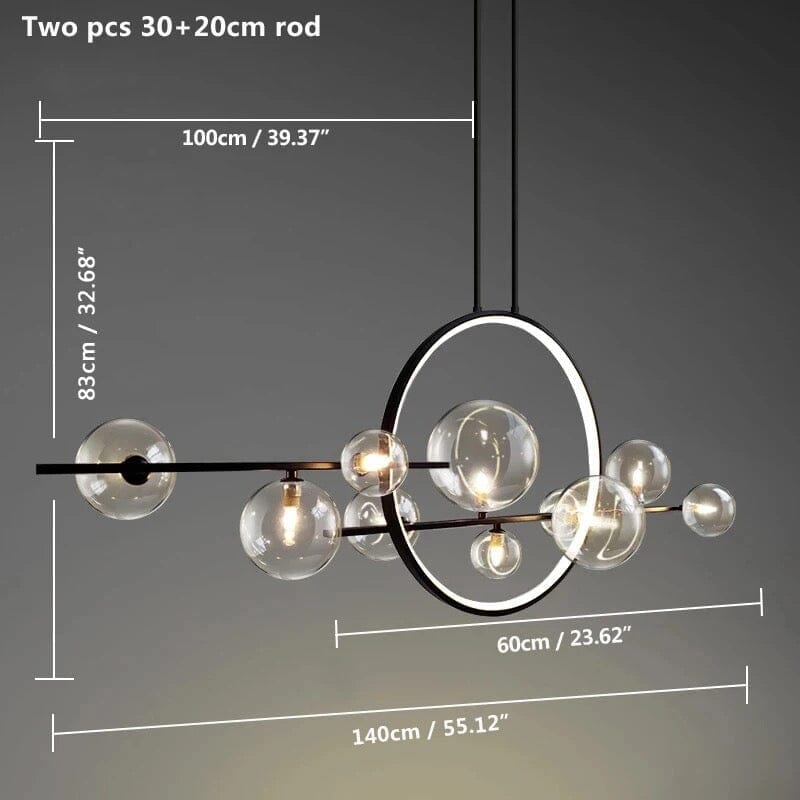 Aurelia Glass Chandelier By LumeCraft With Aluminum Frame And Hand Blown Glass | Temsk