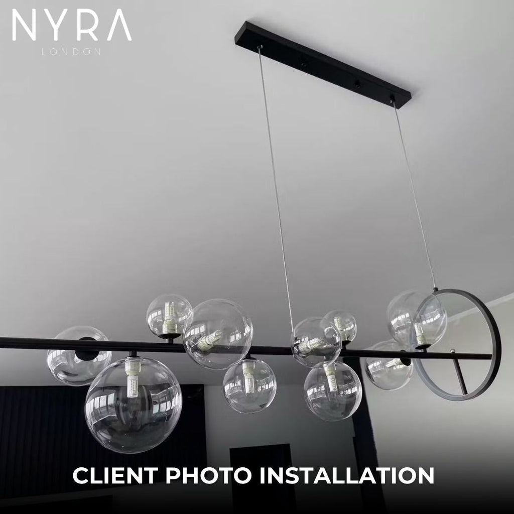 Aurelia Glass Chandelier By LumeCraft With Aluminum Frame And Hand Blown Glass | Temsk