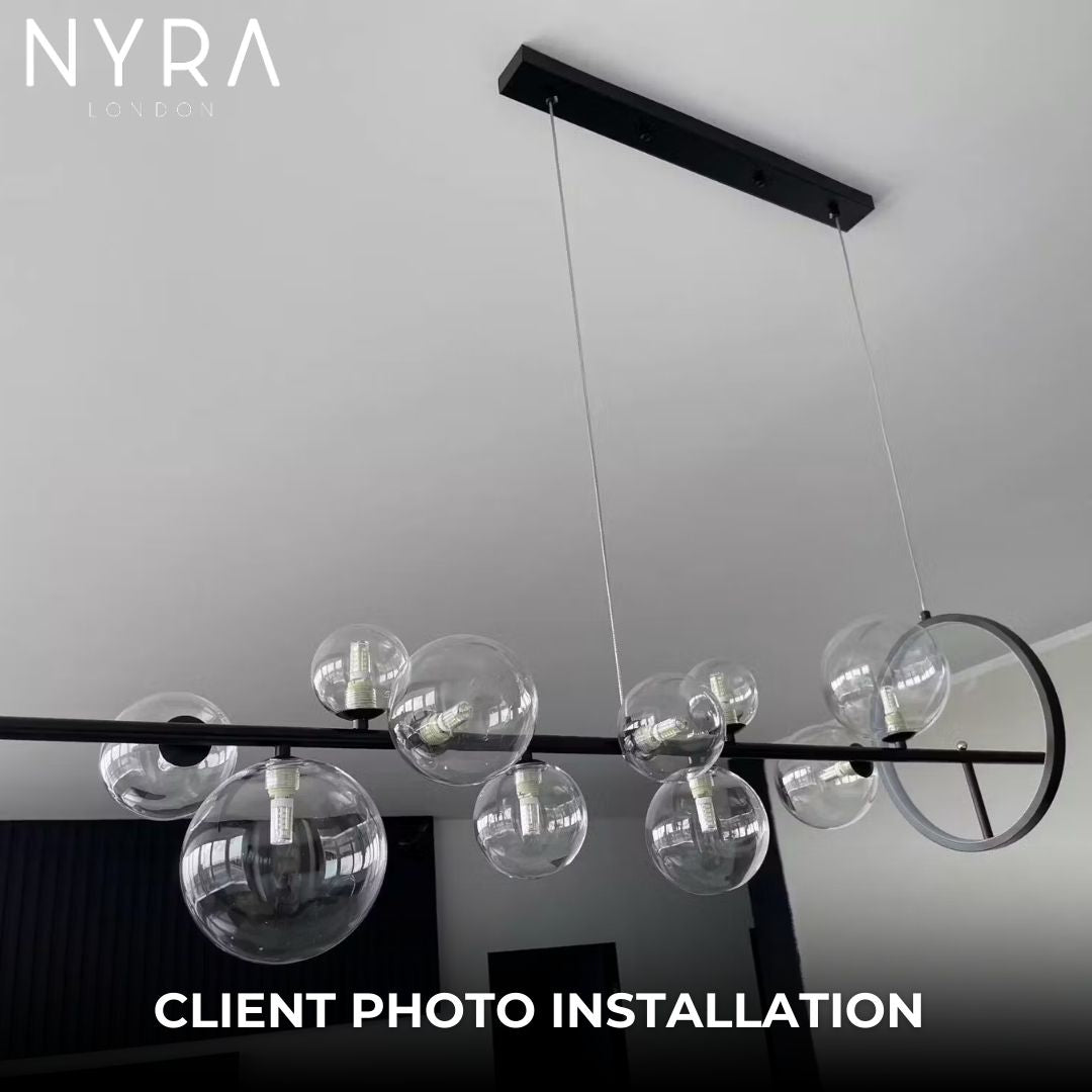 Aurelia Glass Chandelier By LumeCraft With Aluminum Frame And Hand Blown Glass | Temsk