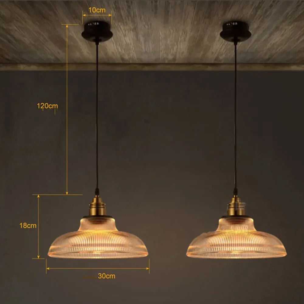 LumiVibe Pendelleuchte mit elegantem geripptem Glasschirm | Temsk