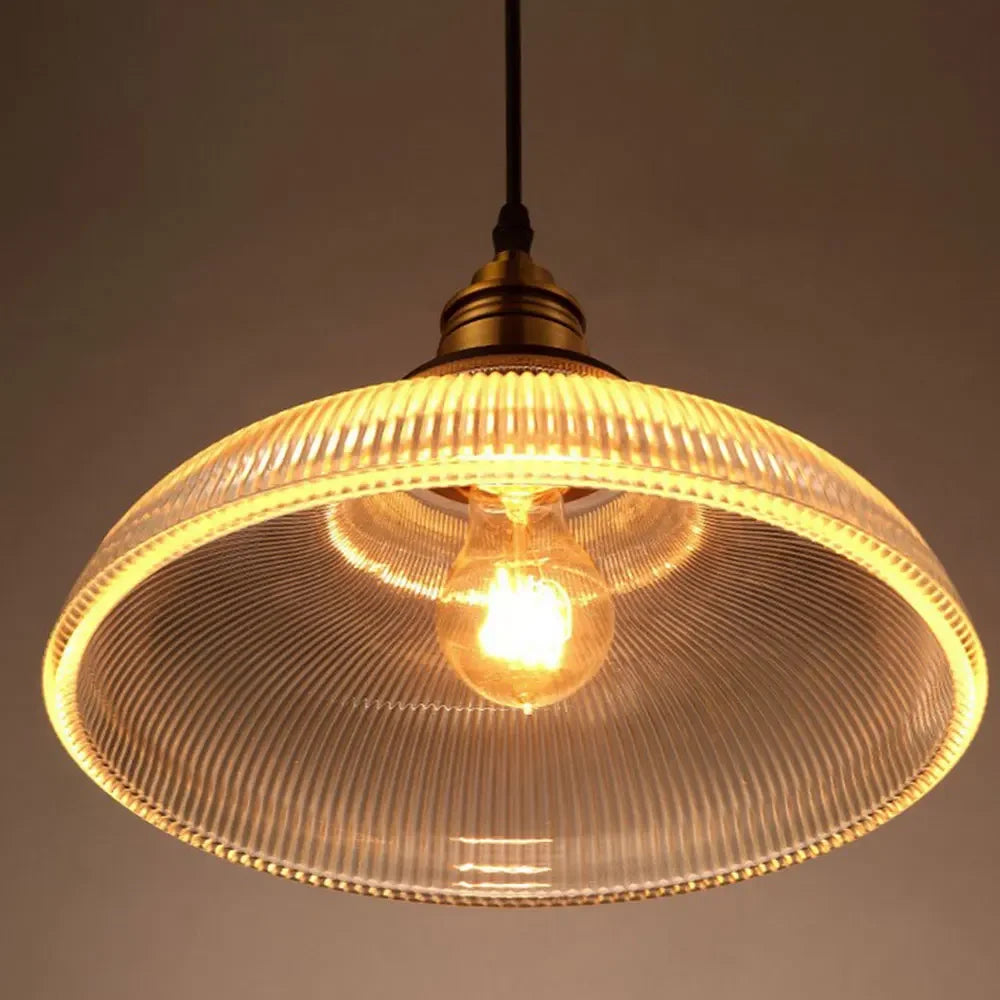 LumiVibe Pendelleuchte mit elegantem geripptem Glasschirm | Temsk