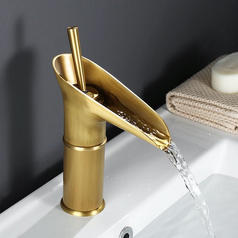 Bronze Haven Antique Waterfall Basin Faucet In Brass | Temsk